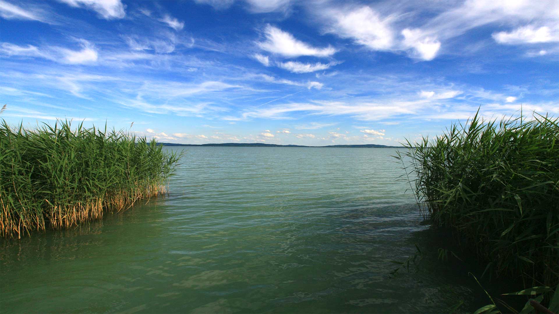 A képen, a Balaton északi partján, egy korábban eladó közvetlen vízparti ingatlan előtt kialakított horgászhely látható